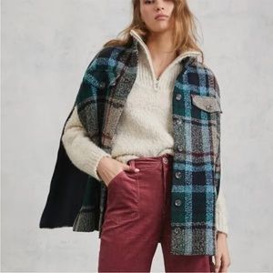 Anthropologie Andersen & Lauth Plaid Caplet Poncho Coat 🆕